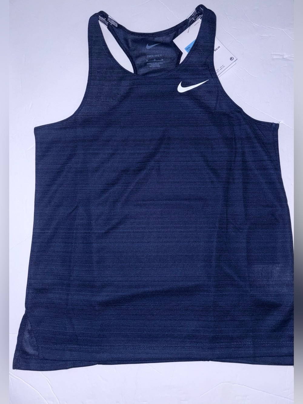 Nike Navy Blue Kids Running Top with White Swoosh